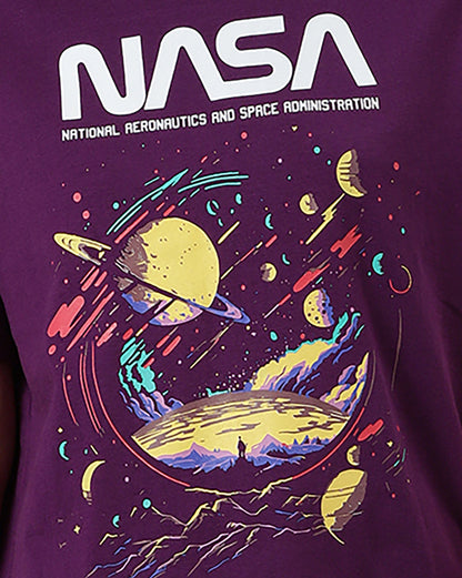 Nasa Printed Regular Fit Tshirt For Women