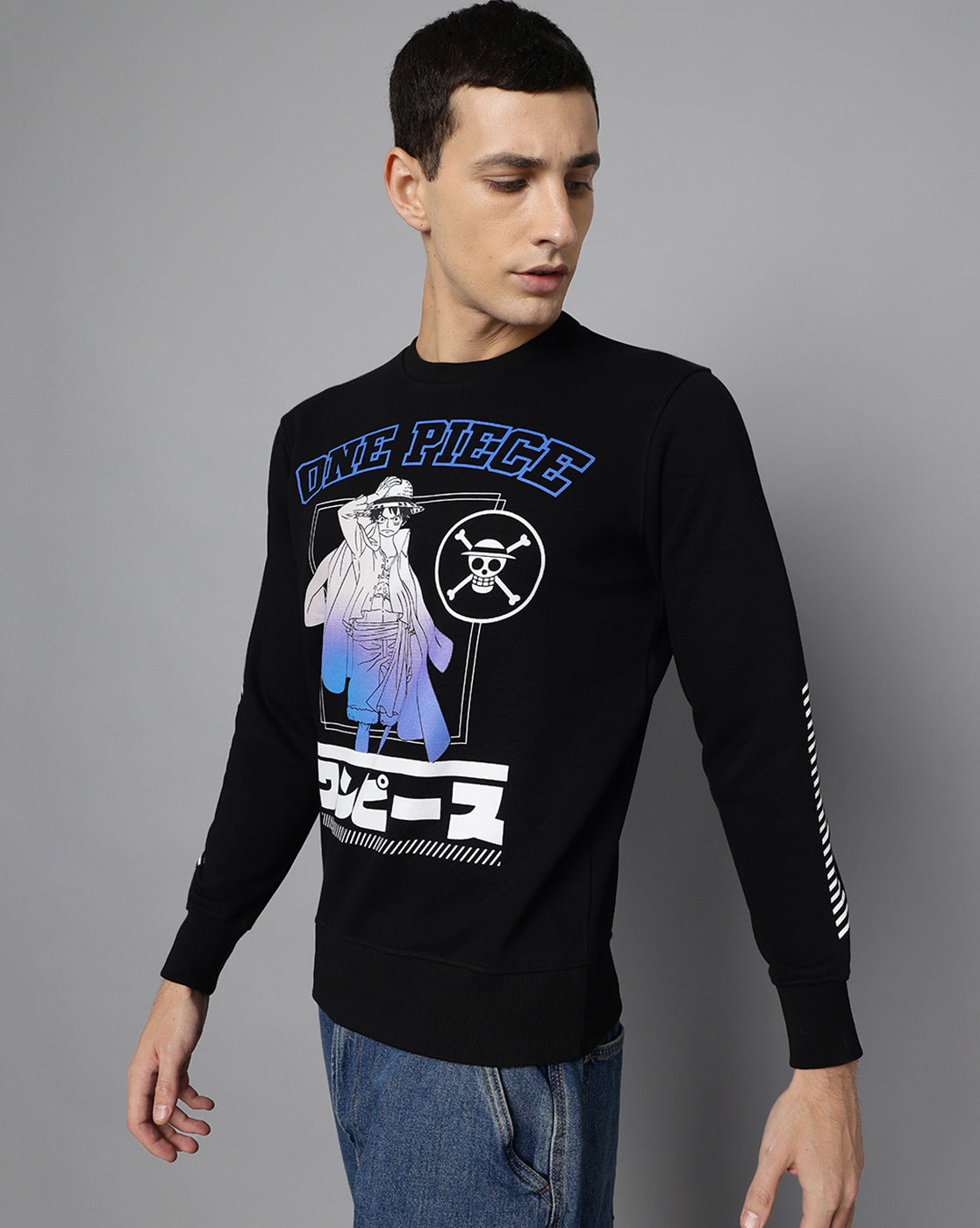 One Piece Printed Regular Fit Sweatshirt For Men