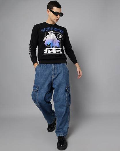 One Piece Printed Regular Fit Sweatshirt For Men