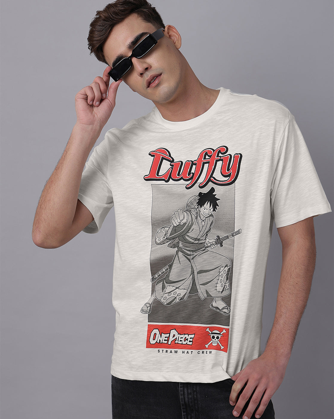 Luffy Printed Oversized Tshirt For Men