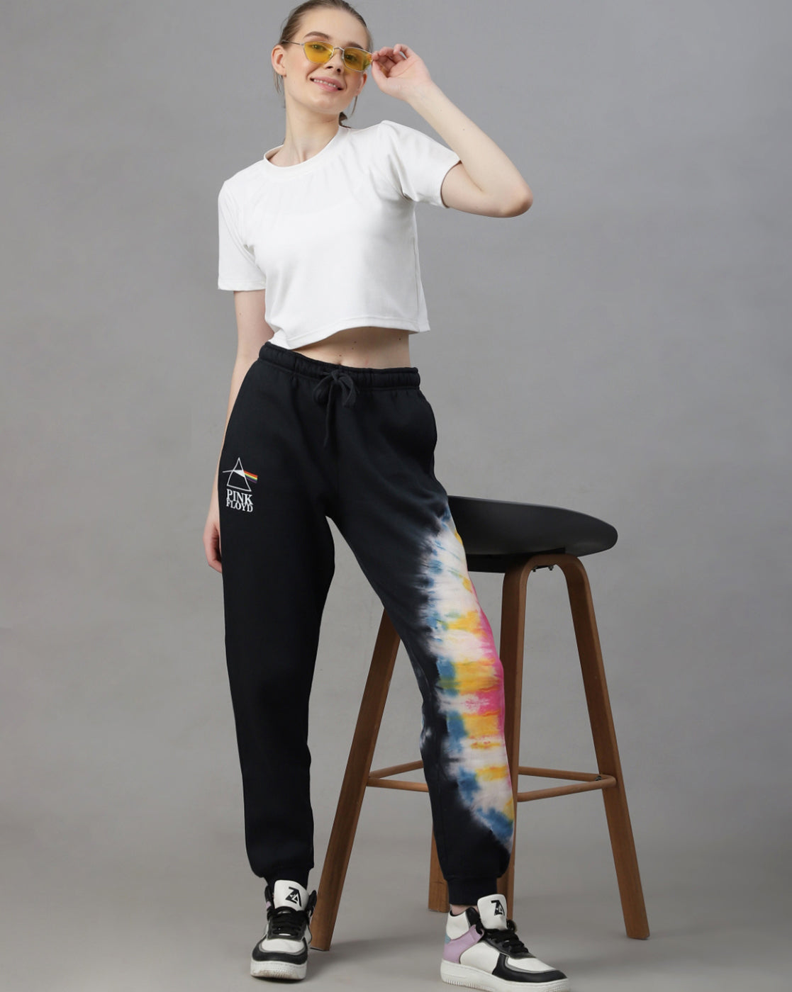 Pink Floyd Regular Fit Black Jogger Women