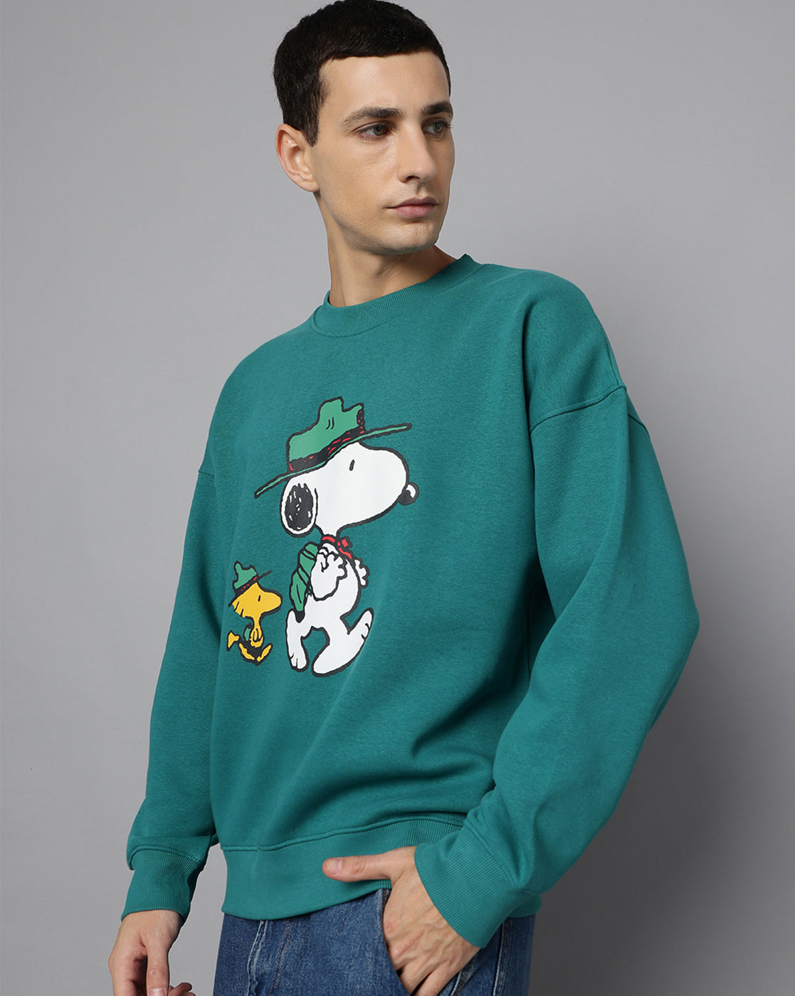 Peanuts Printed Oversized Sweatshirt For Men