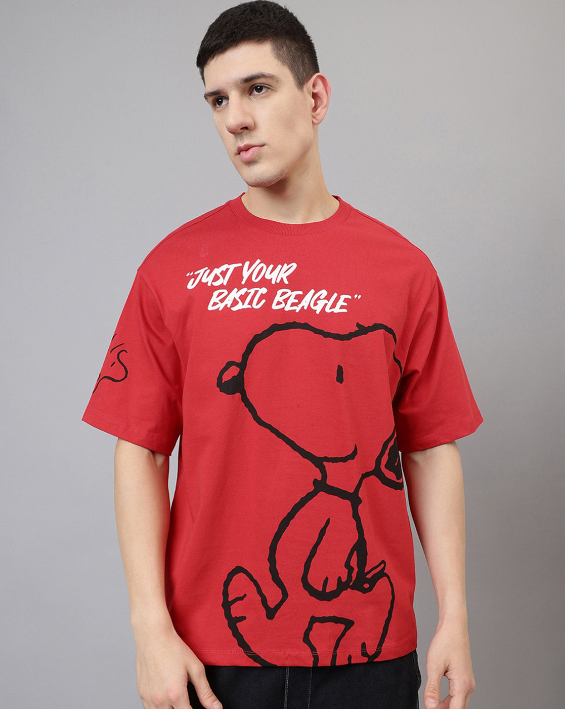 Peanuts Printed Oversized Tshirt For Men