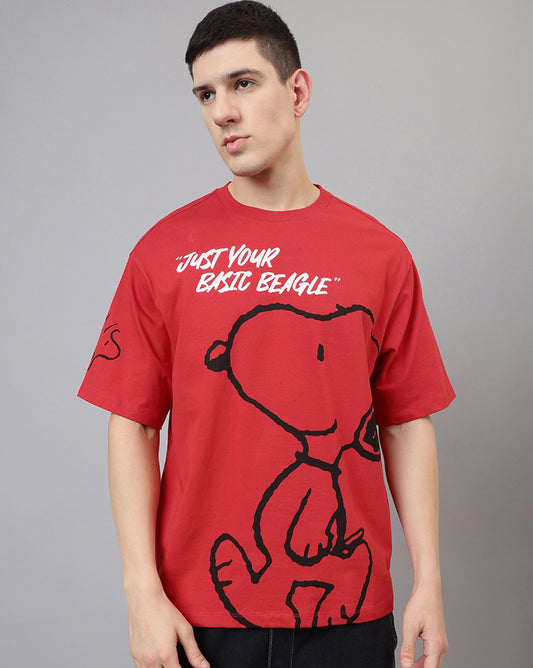 Peanuts Printed Oversized Tshirt For Men