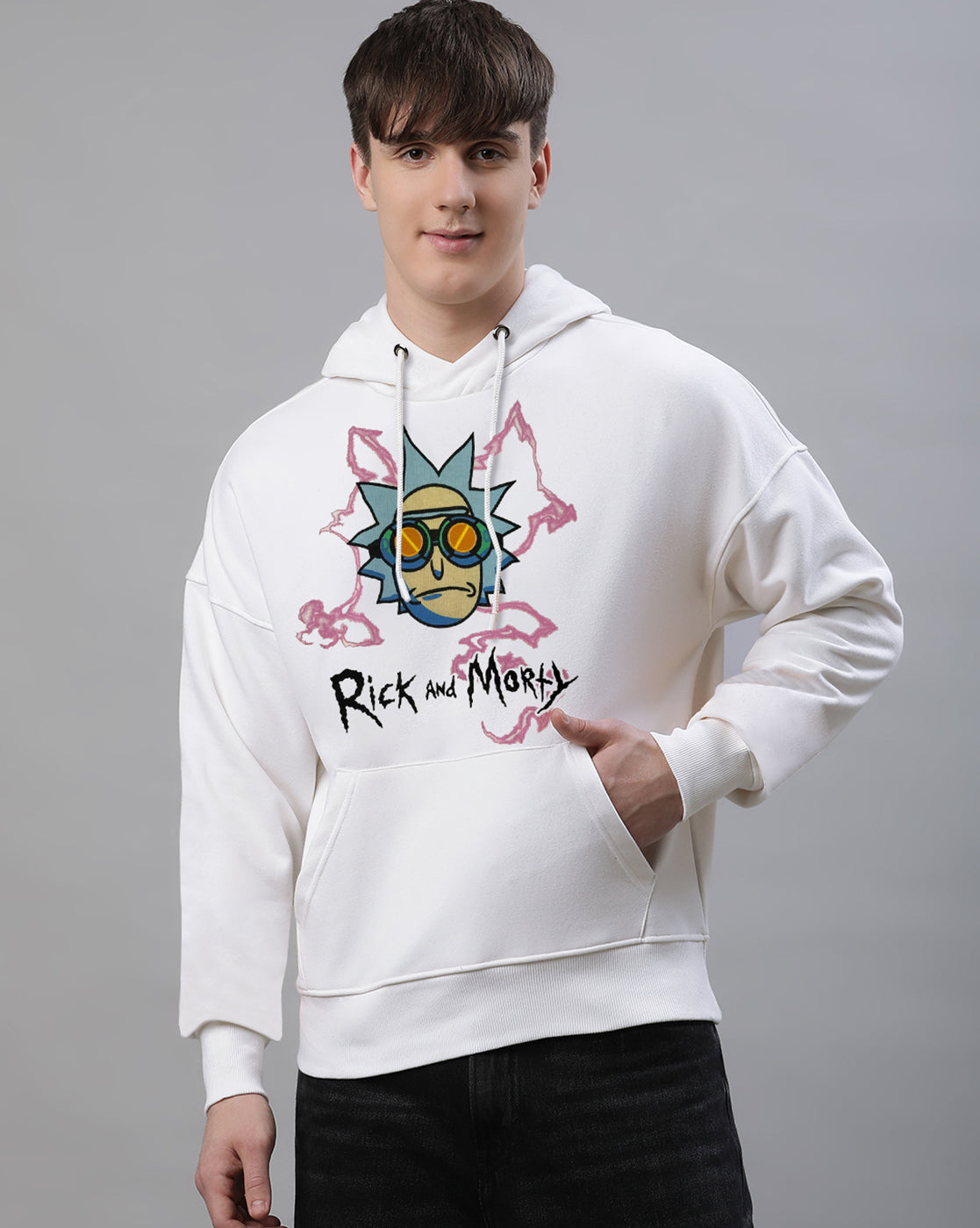 Rick & Morty Printed Oversized Hoodie For Men