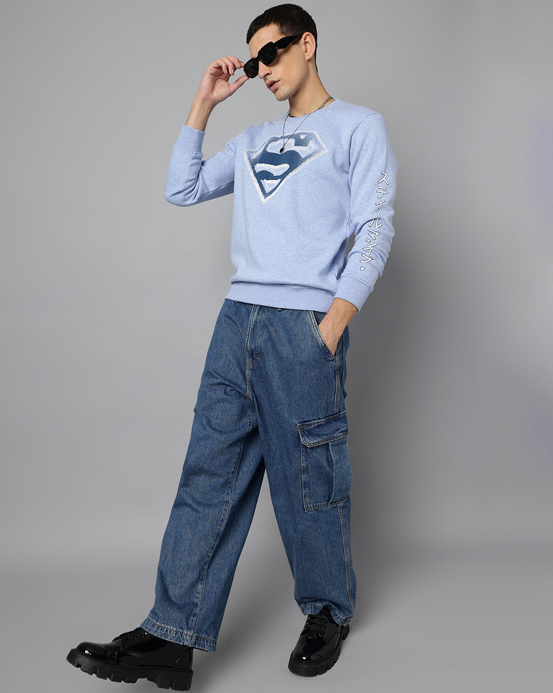 Superman Printed Regular Fit Sweatshirt For Men