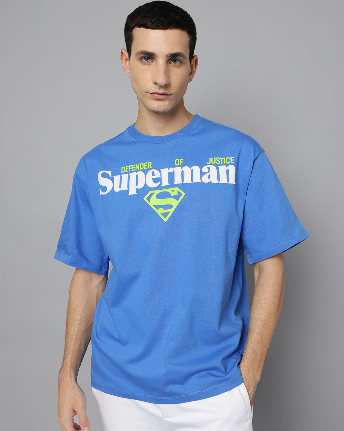 Superman Oversized Blue Tshirt Men