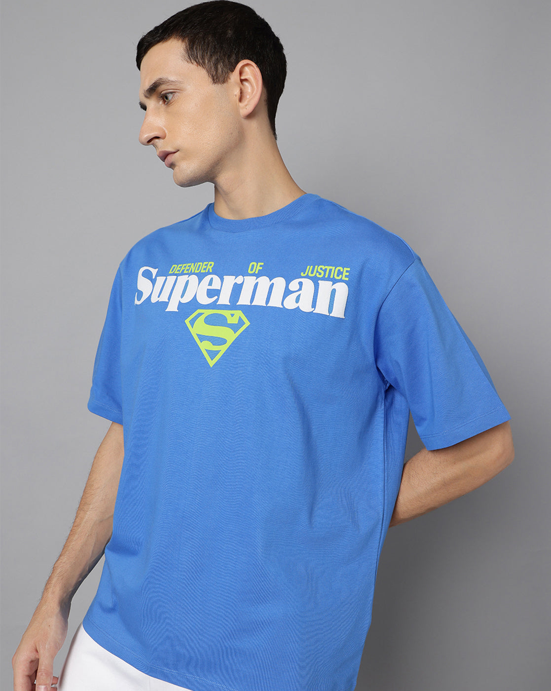 Superman Oversized Blue Tshirt Men