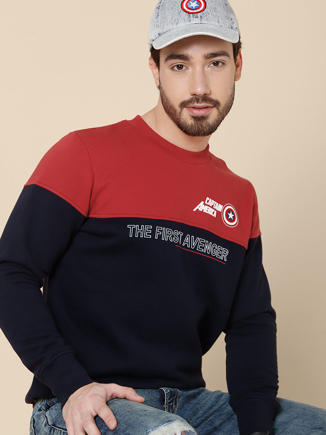 Captain America Regular Fit Sweatshirt For Men