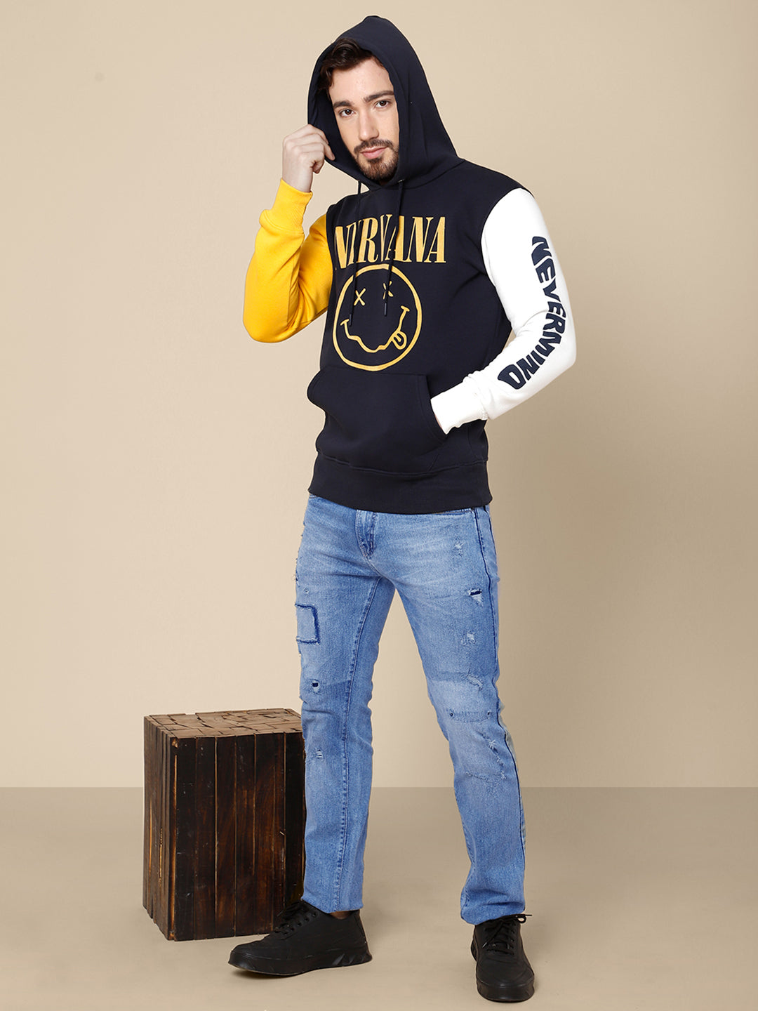 Nirvana Navy Hoodie For Men