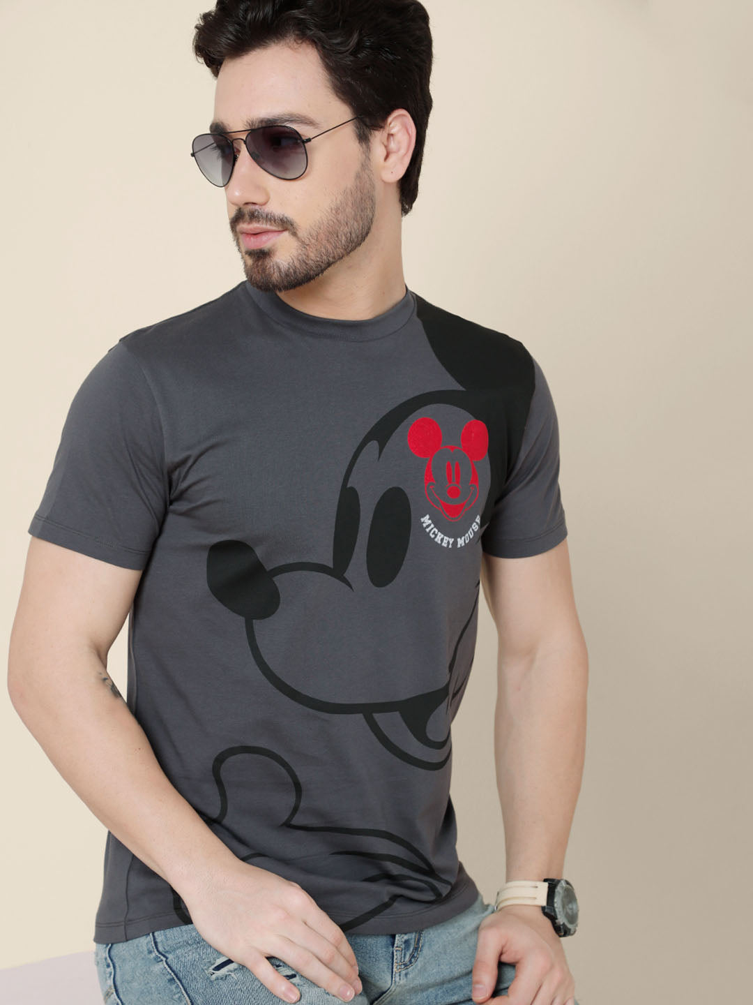Young Men Mickey & Friends Black Tshirt