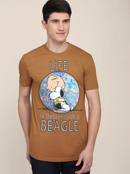 Peanuts Brown Tshirt For Men