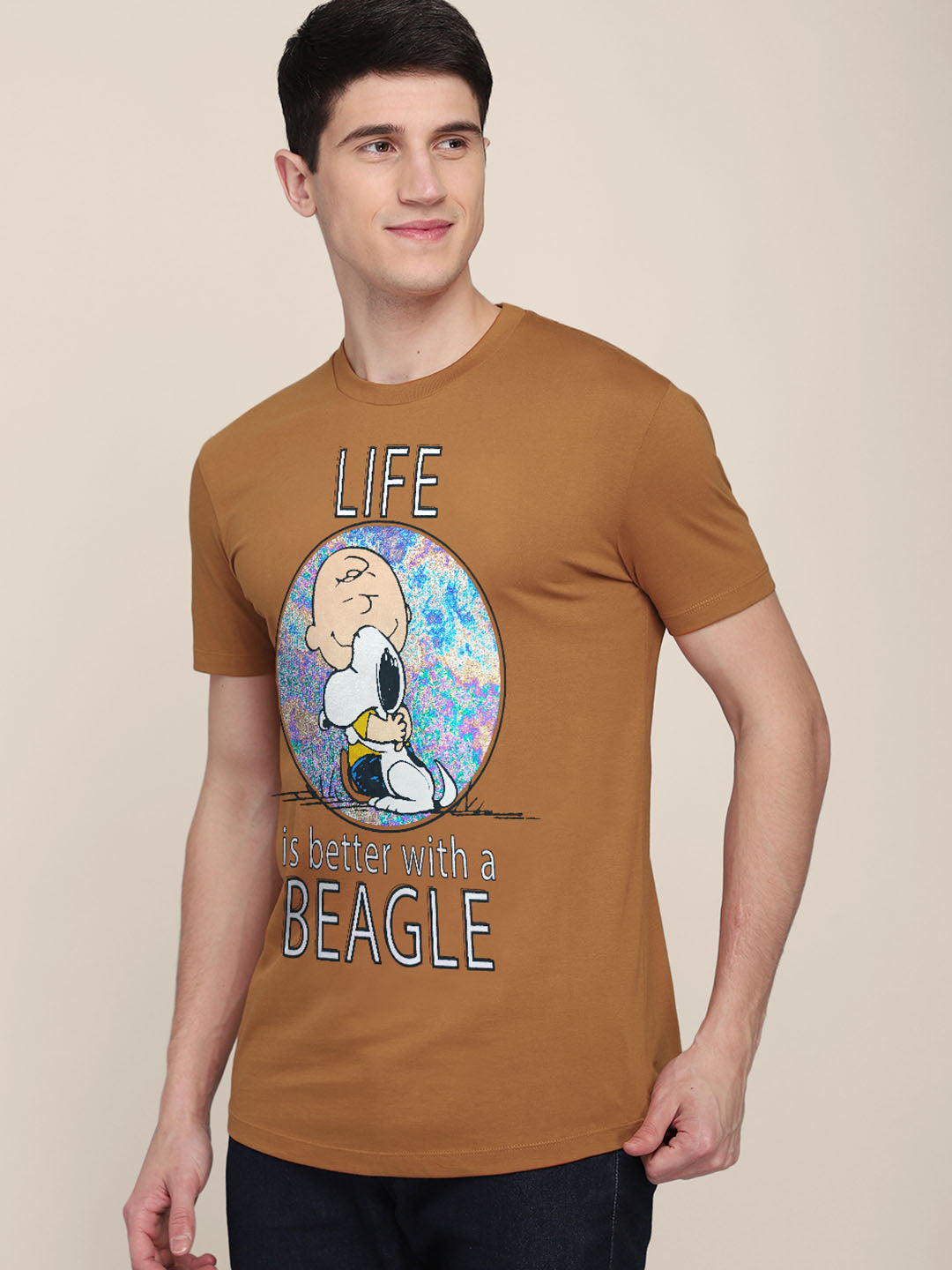 Peanuts Brown Tshirt For Men