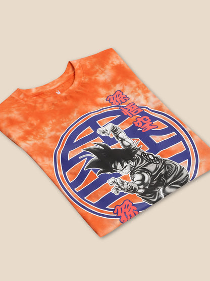 Dragon Ball Z Tie Dye Orange Tshirt For Men