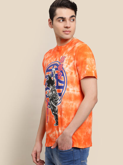 Dragon Ball Z Tie Dye Orange Tshirt For Men