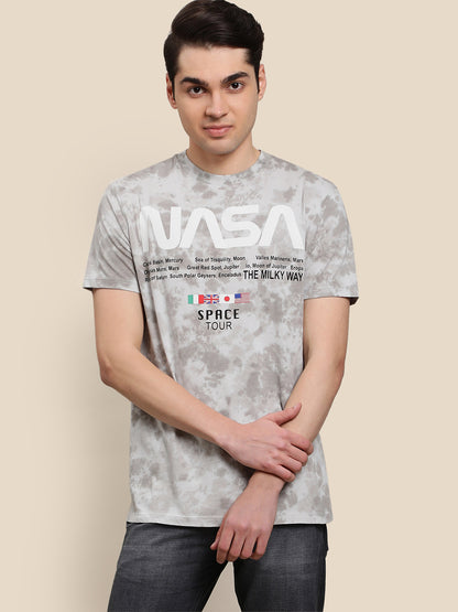 NASA Grey Tie Dye Tshirt For Men