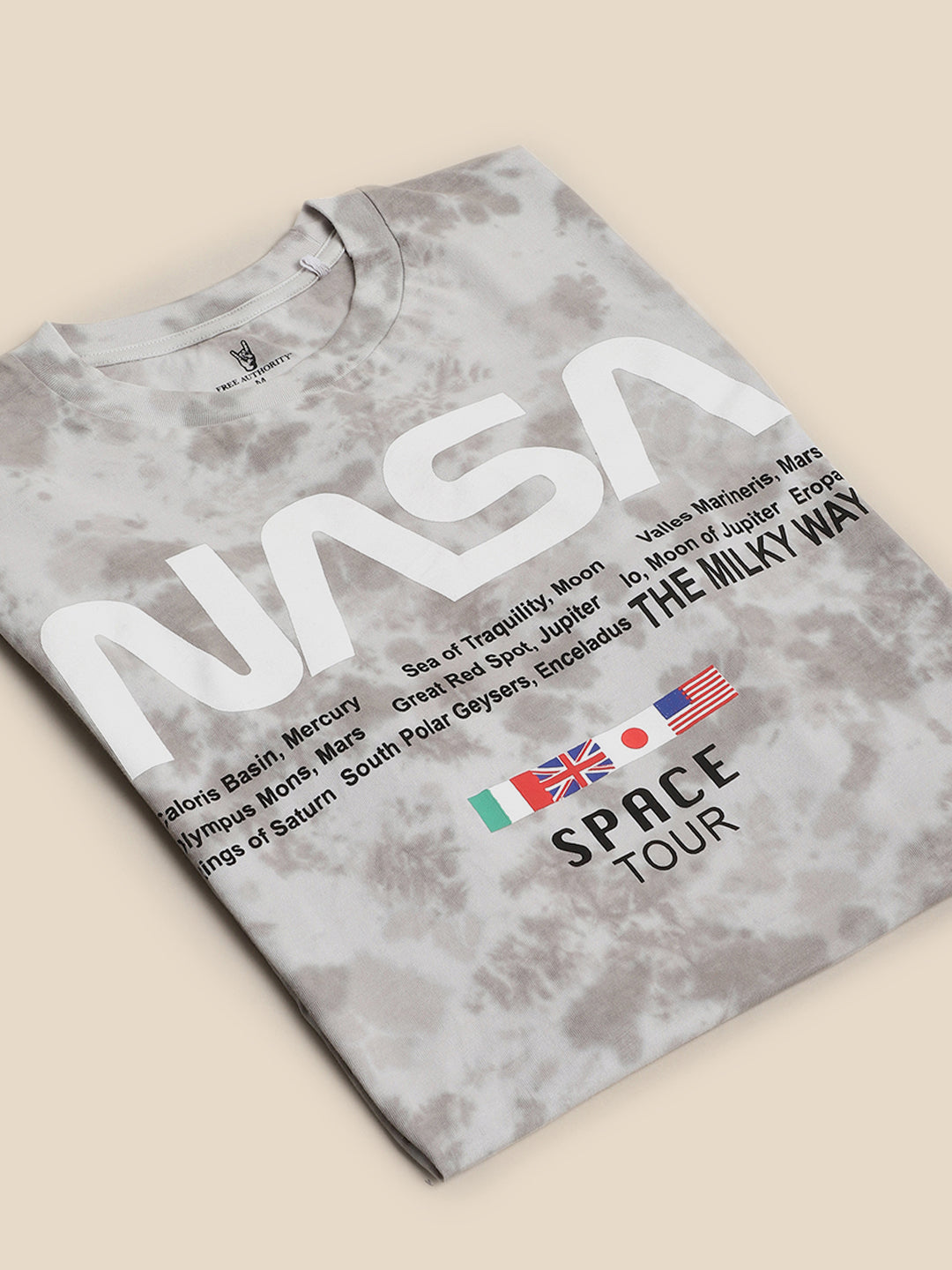 NASA Grey Tie Dye Tshirt For Men