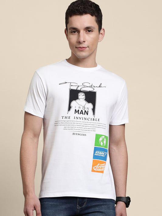 Iron Man White Tshirt For Men