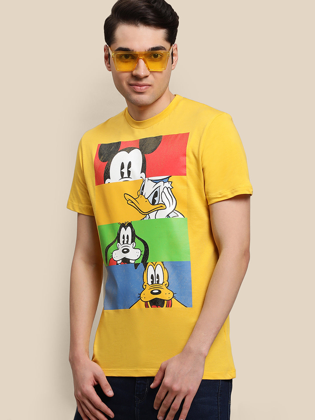 Mickey & Friends Yellow Tshirt For Men