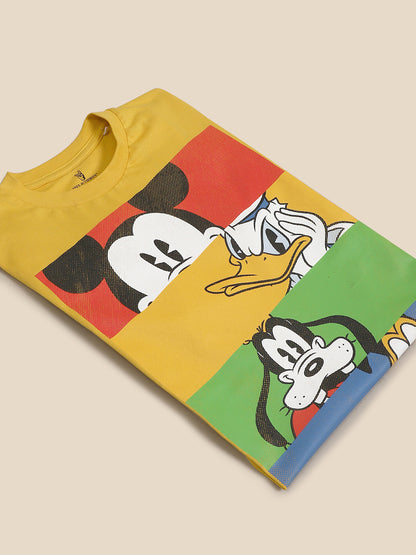 Mickey & Friends Yellow Tshirt For Men