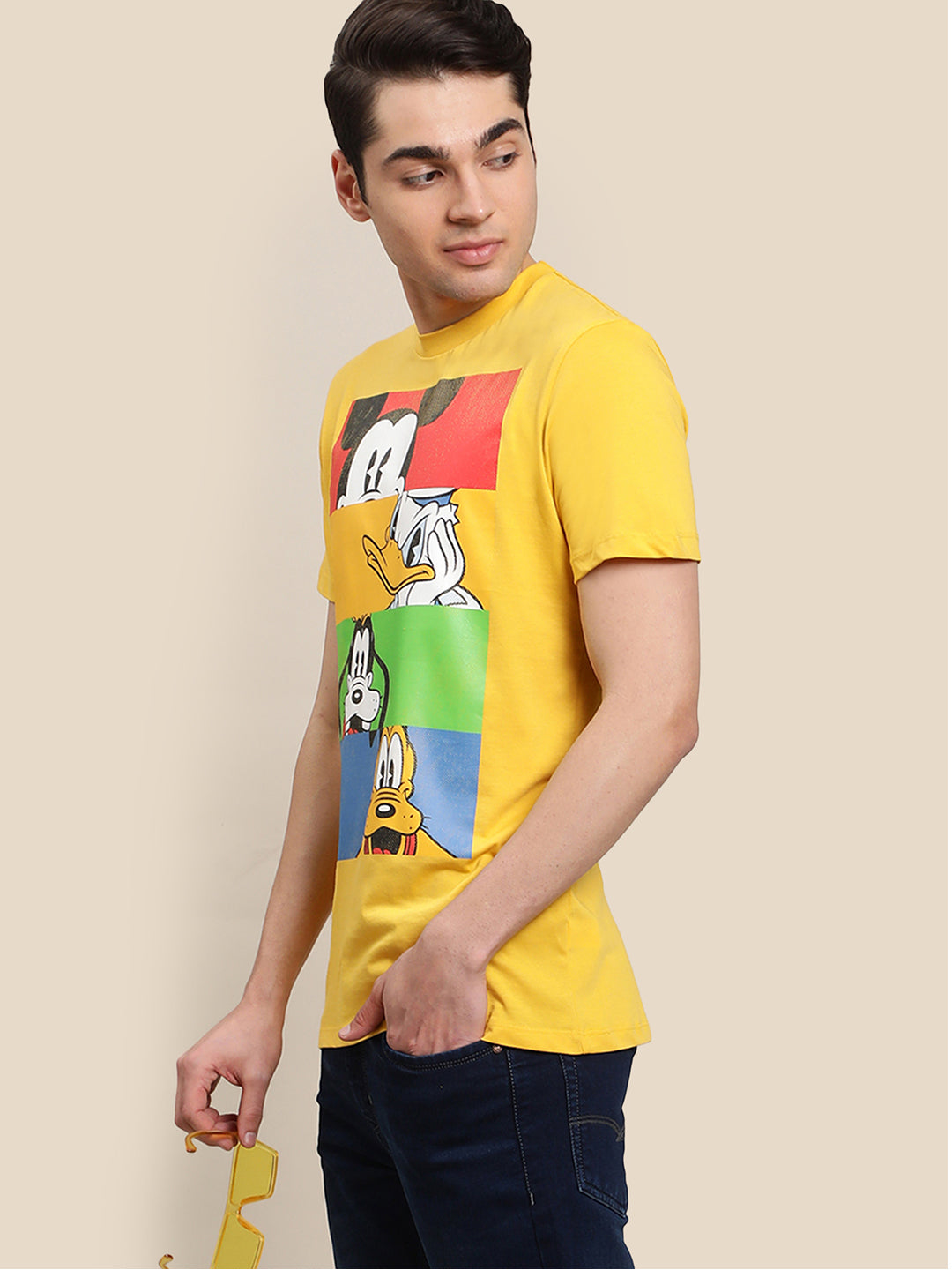 Mickey & Friends Yellow Tshirt For Men