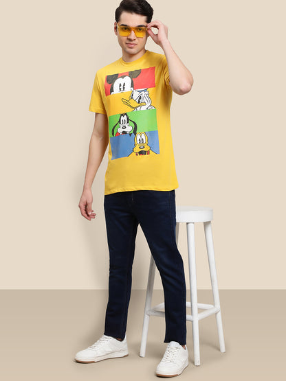 Mickey & Friends Yellow Tshirt For Men