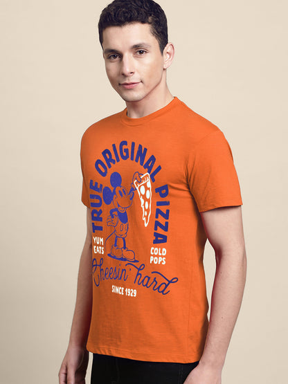 Mickey & Friends Orange Tshirt For Men