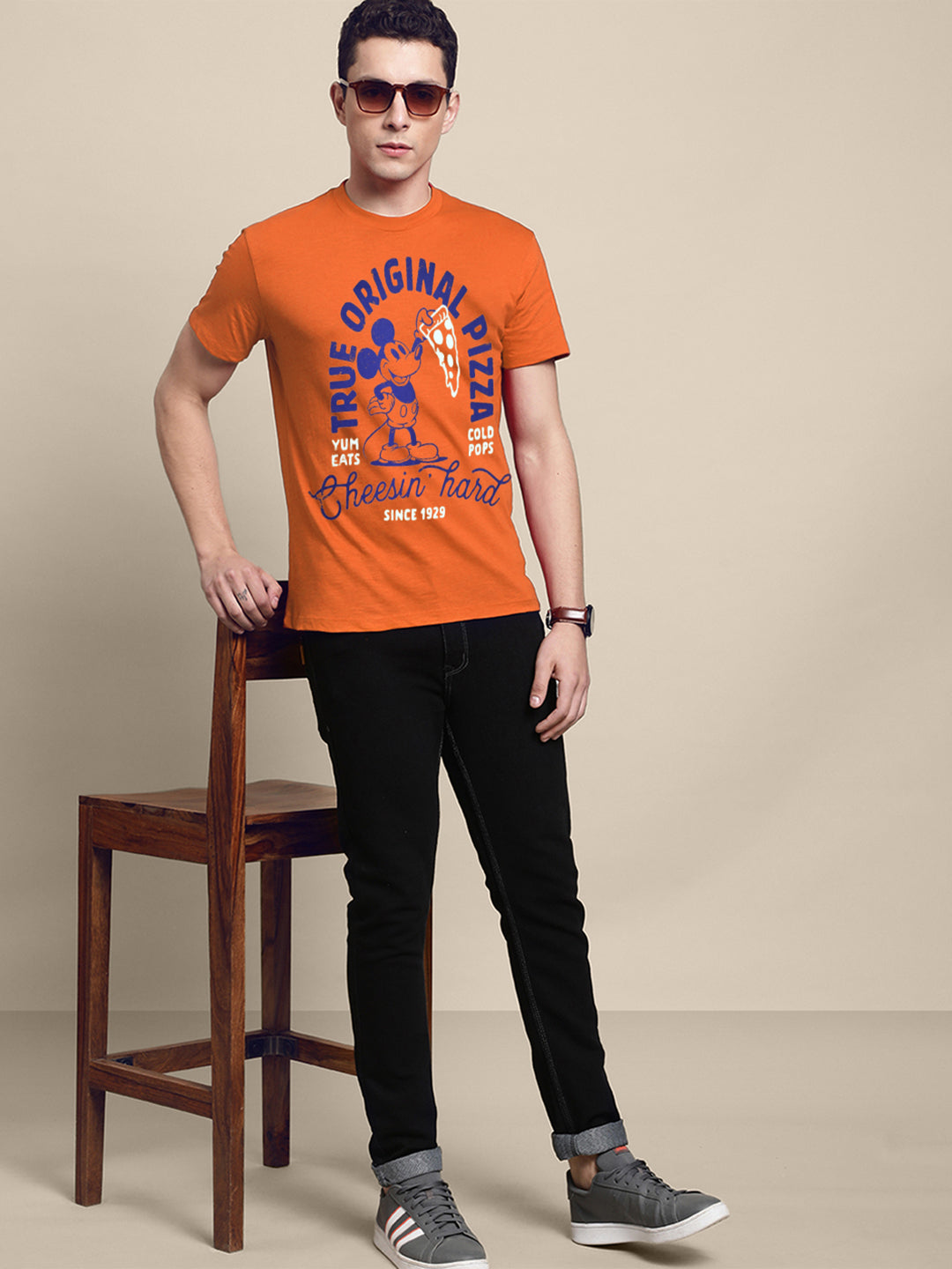 Mickey & Friends Orange Tshirt For Men