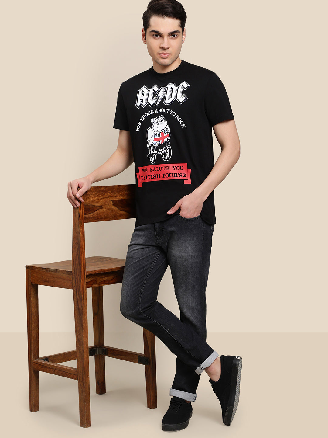 AC/DC Black Tshirt For Men