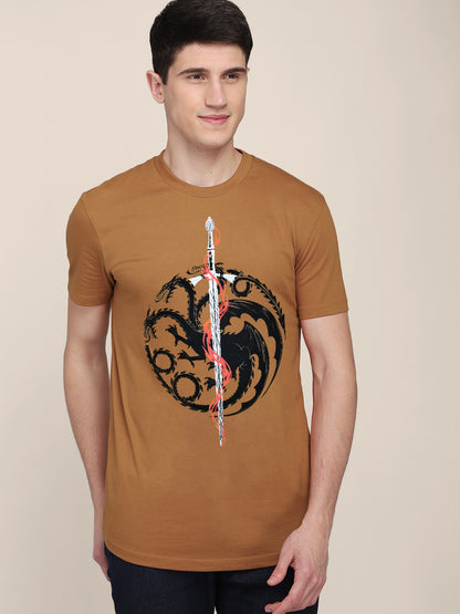 House of the Dragon Brown Tshirt For Men