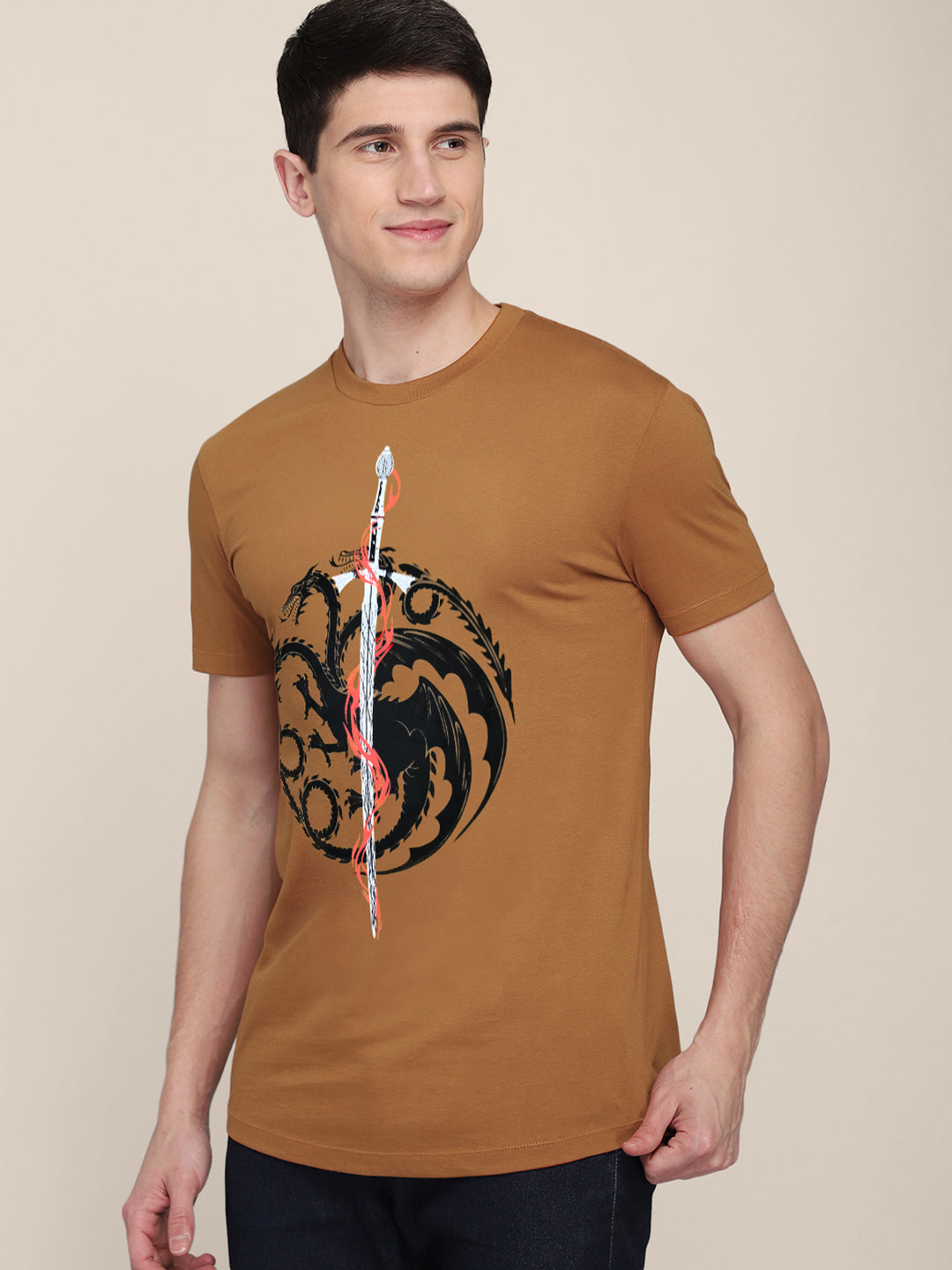 House of the Dragon Brown Tshirt For Men