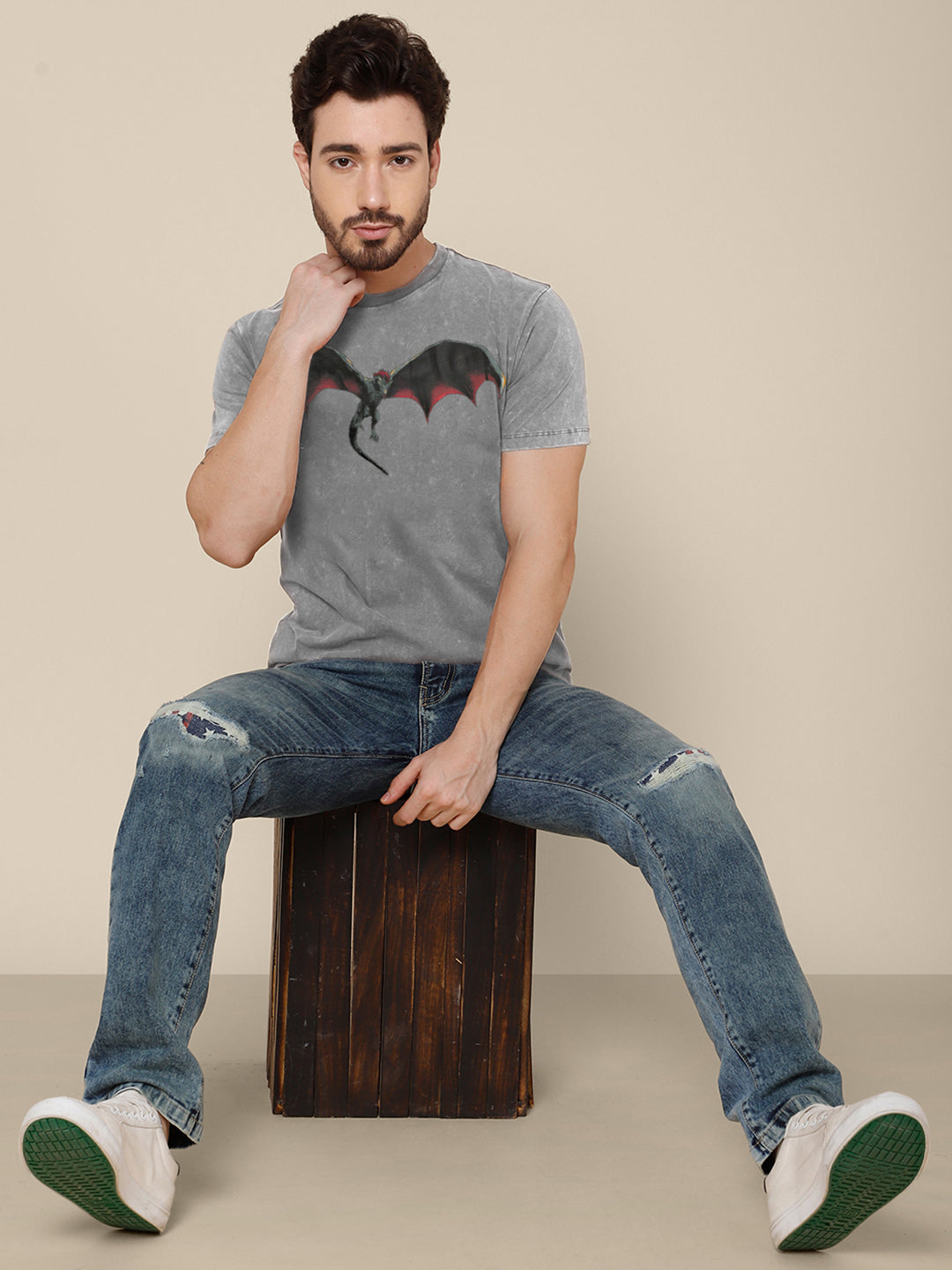 House of the Dragon Grey Tshirt For Men