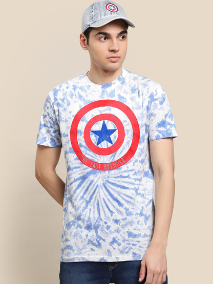 Captain America Blue Tie Dye Tshirt For Men