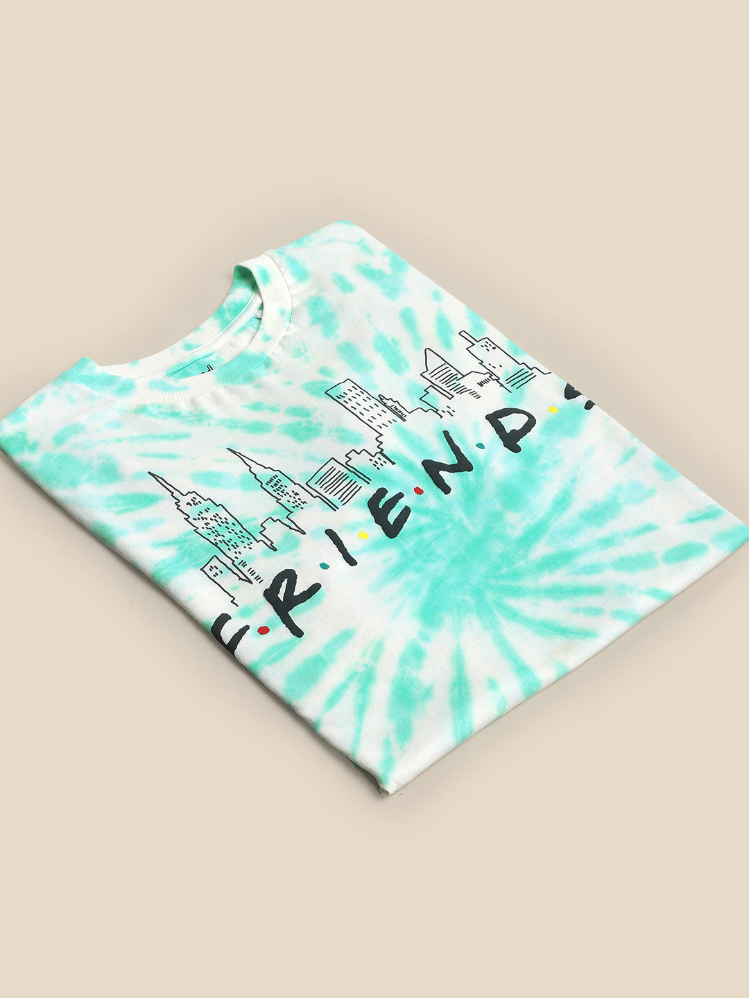 Friends Green Tie dye Tshirt For Men