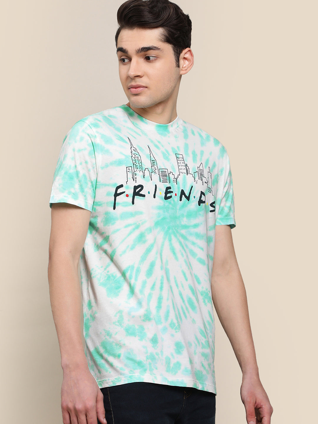 Friends Green Tie dye Tshirt For Men