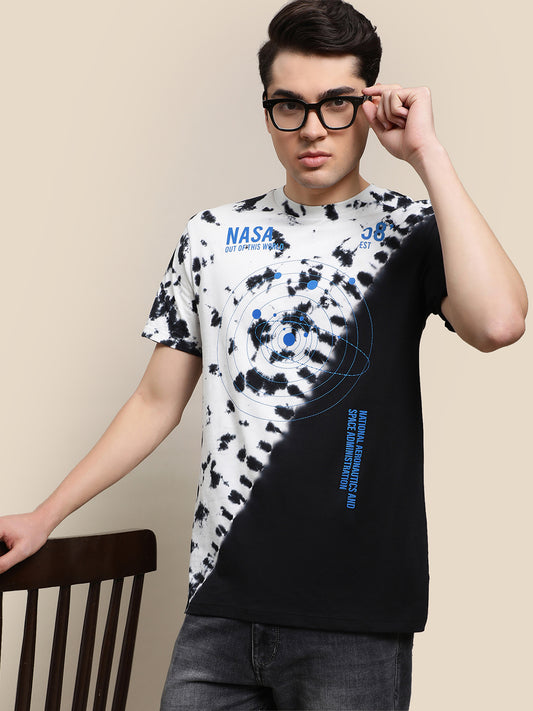 NASA White & Black Tshirt For Men