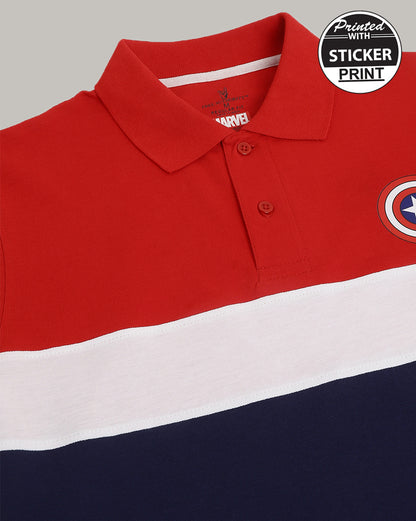 Captain America Regular Fit Polo T-Shirt For Men