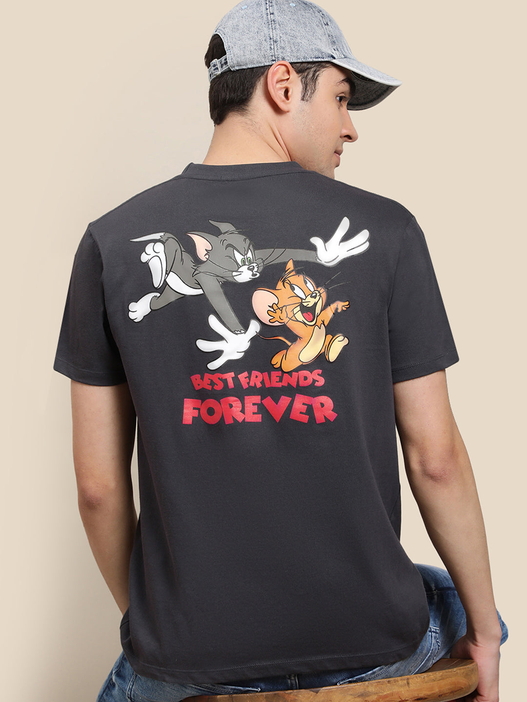 Tom & Jerry Grey Tshirt For Men