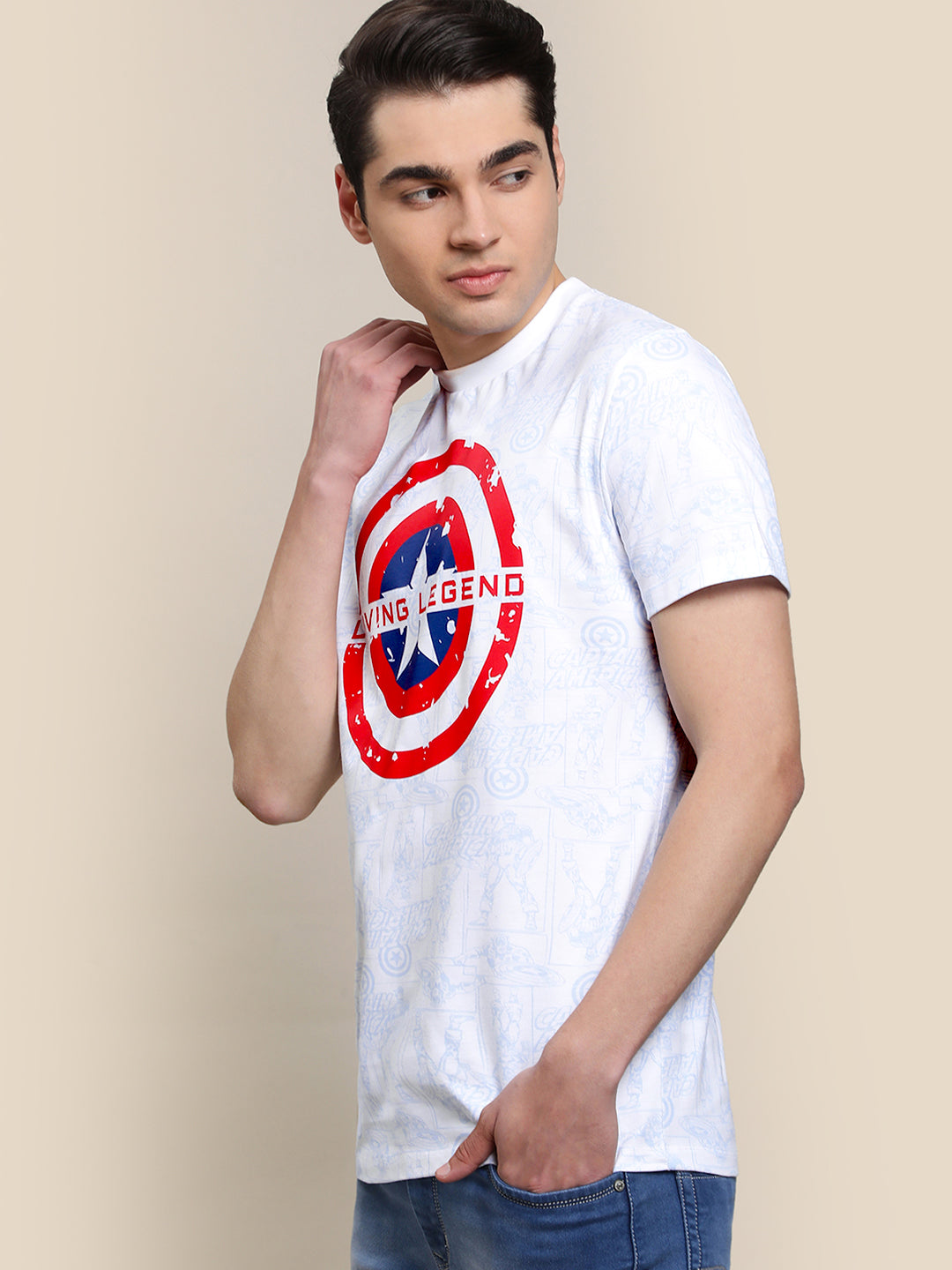 Captain America Regular Fit Tshirt For Men