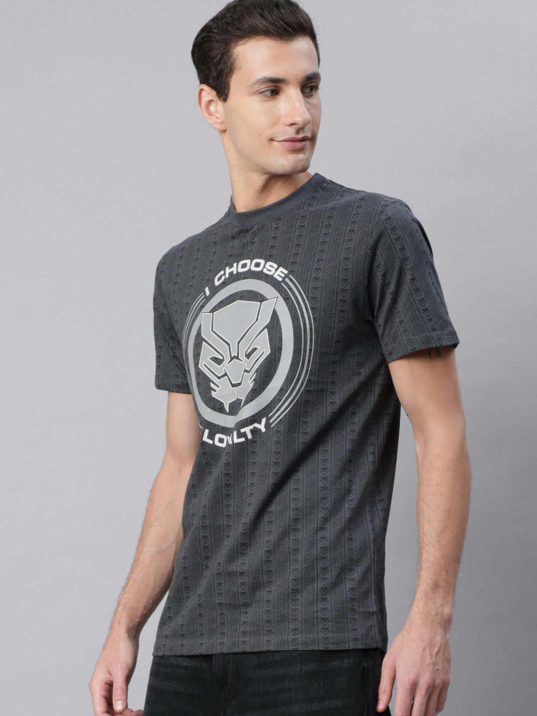 Black Panther Grey Tshirt For Men