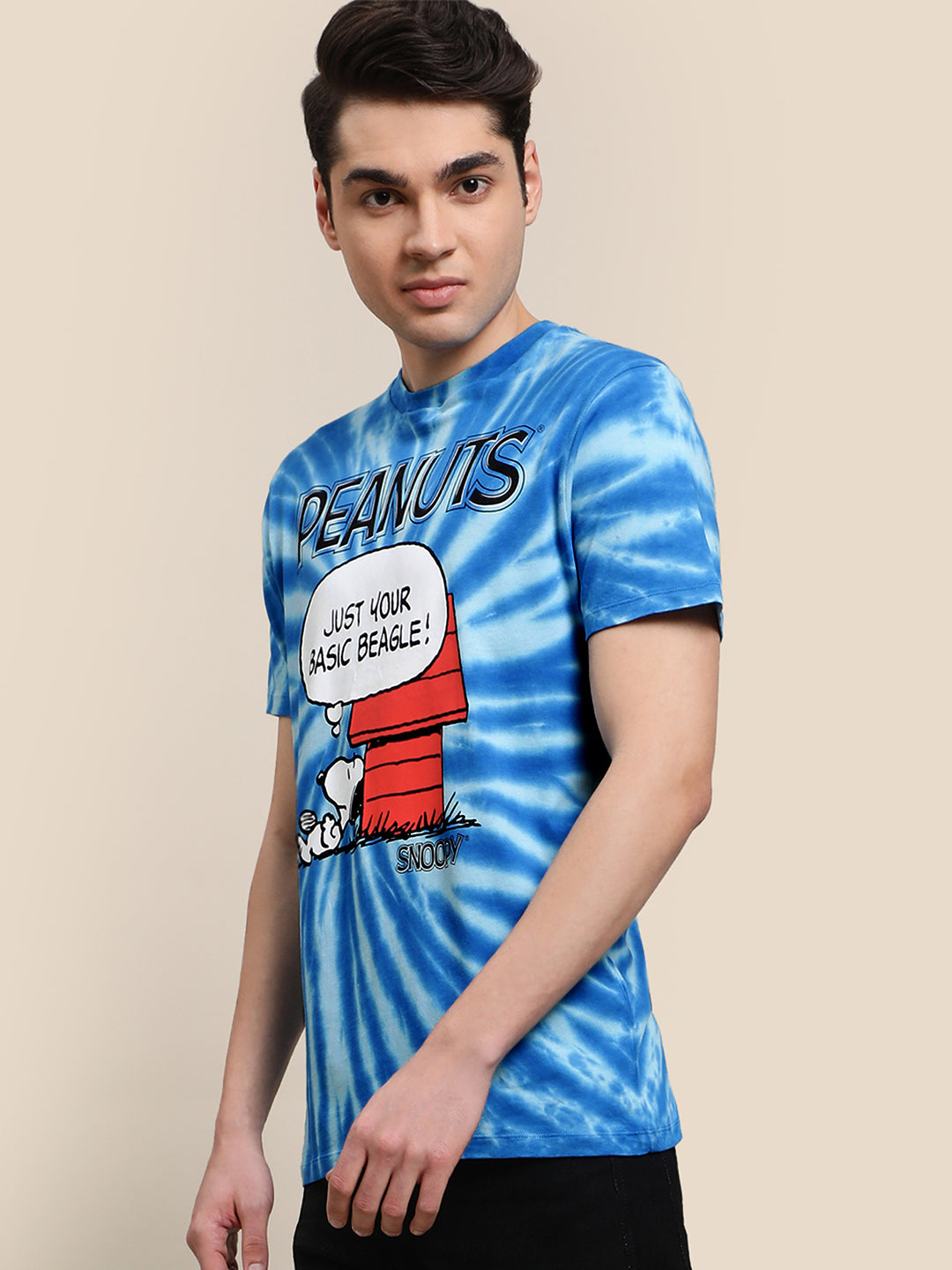 Peanuts Blue Tie Dye Tshirt For Men