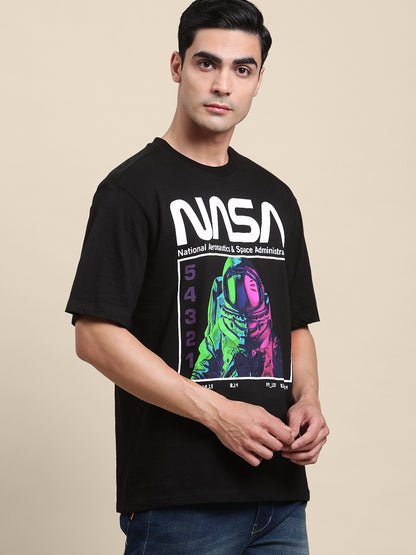 NASA Oversized Black Tshirt For Men