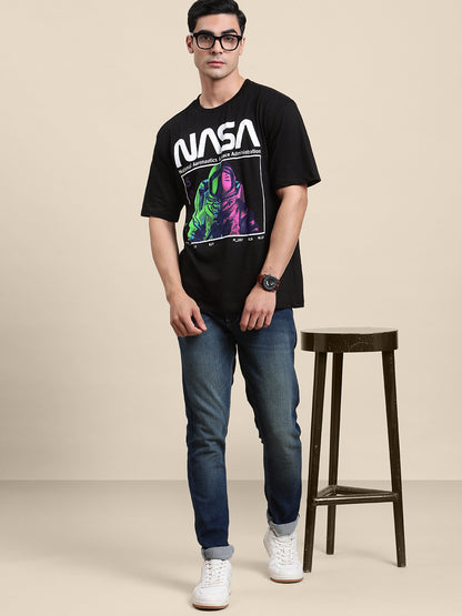 NASA Oversized Black Tshirt For Men