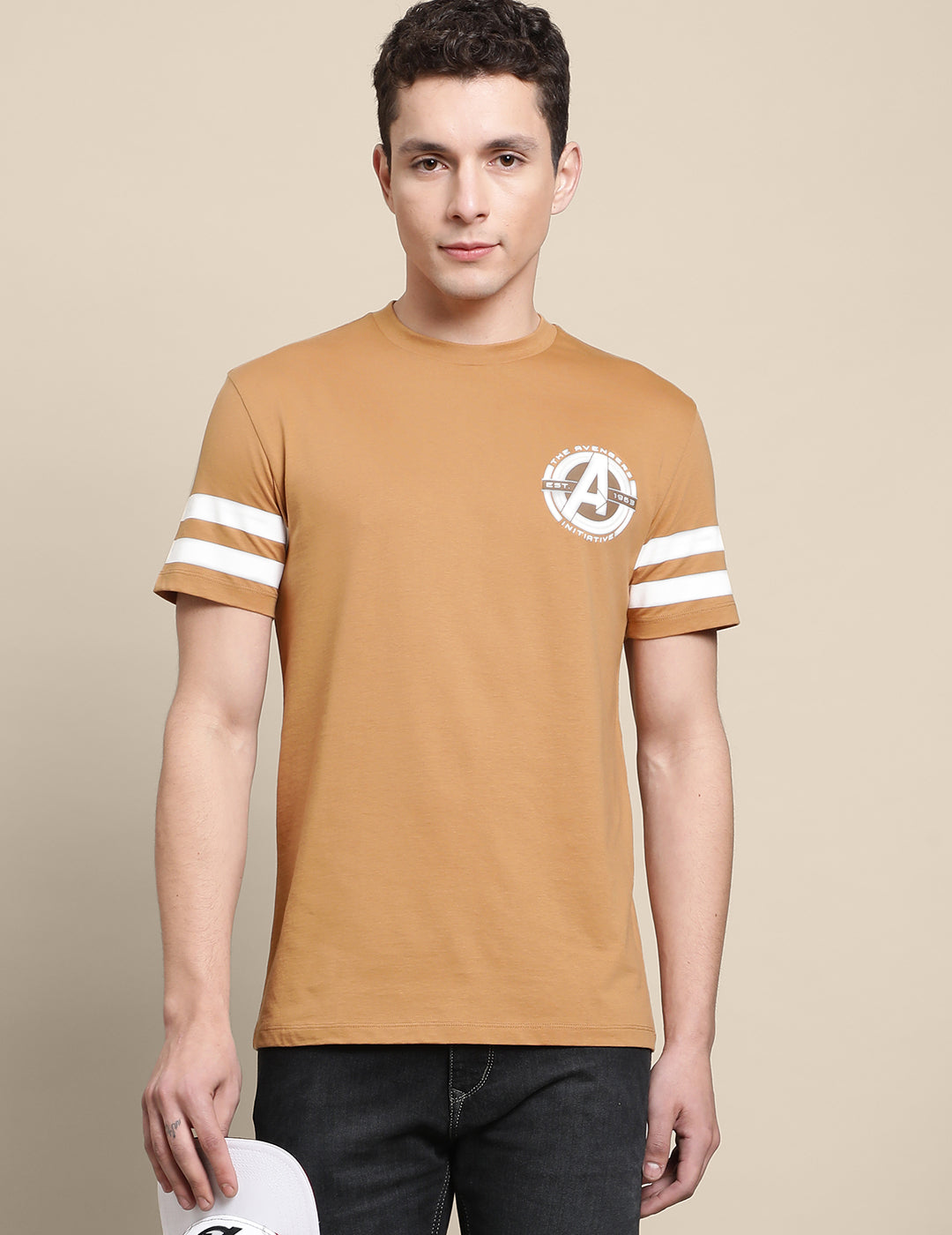 Avengers Cream Tshirt For Men