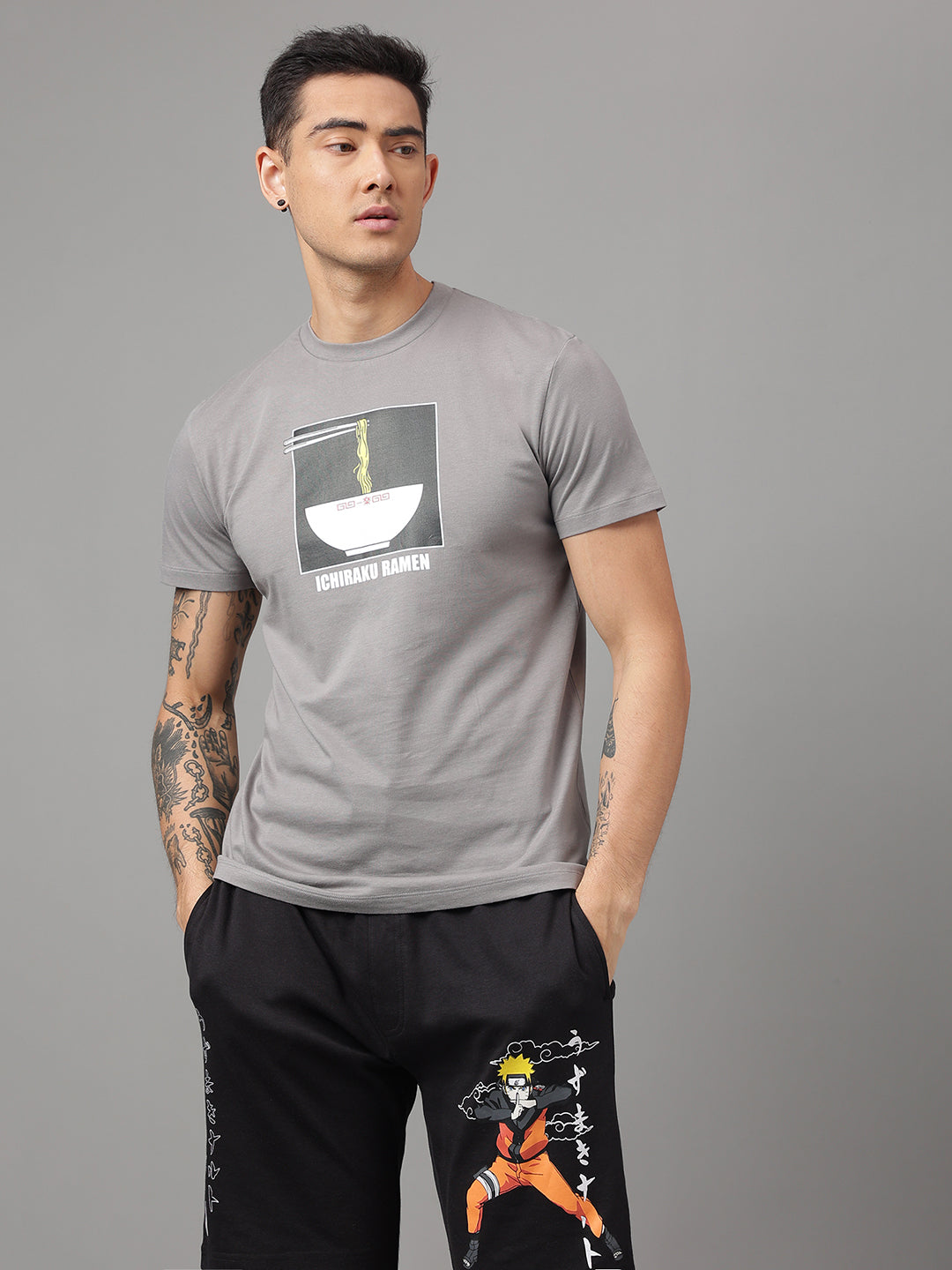 Naruto Grey Tshirt For Men