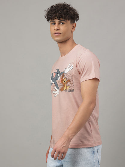 Tom & Jerry Pink Tshirt For Men