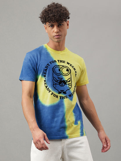 Minions Yellow Blue Tie Dye Tshirt For Men