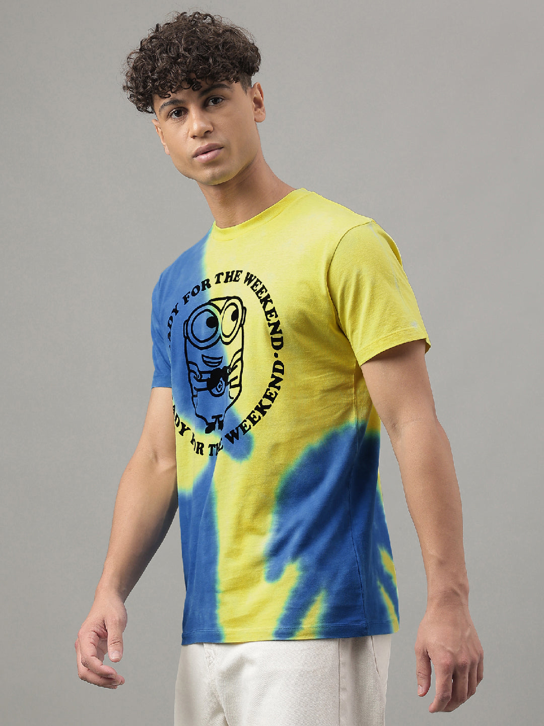 Minions Yellow Blue Tie Dye Tshirt For Men