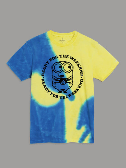 Minions Yellow Blue Tie Dye Tshirt For Men