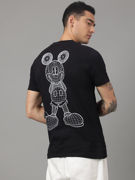 Mickey & Friends Black Tshirt For Men